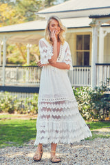 Bungalow Maxi - White Embroidered