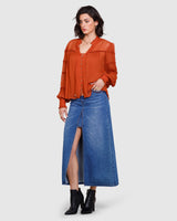 Coyote Blouse - Cinnamon MOS the label