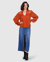 Coyote Blouse - Cinnamon MOS the label