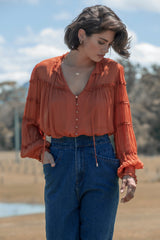 Coyote Blouse - Cinnamon MOS the label