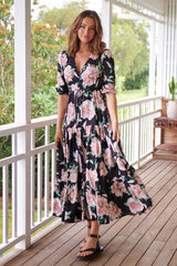 Tessa Maxi - Peach Wild Flower