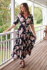 Tessa Maxi - Peach Wild Flower