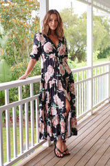 Tessa Maxi - Peach Wild Flower