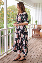 Tessa Maxi - Peach Wild Flower