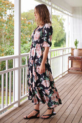 Tessa Maxi - Peach Wild Flower