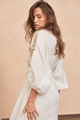 Anaya Embroidered Maxi Dress - Coconut