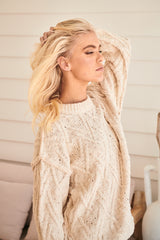 Isla Cable Tunic Jumper - Tea