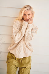 Isla Cable Tunic Jumper - Tea
