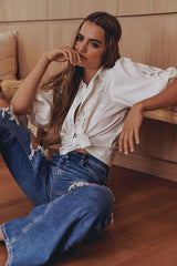 FLORA EMBROIDERY BLOUSE - Ivory ~ MOS the label