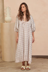 Boheme Linen Midi Dress - Joshua Tree