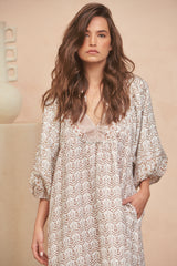 Boheme Linen Midi Dress - Joshua Tree