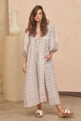 Boheme Linen Midi Dress - Joshua Tree