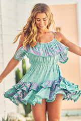 Carlotta Mini Dress - Mint Birdie
