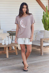 Vintage Tee - Crescent Moon ~ Mocha