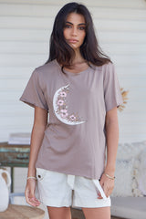 Vintage Tee - Crescent Moon ~ Mocha