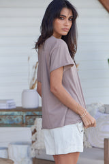 Vintage Tee - Crescent Moon ~ Mocha