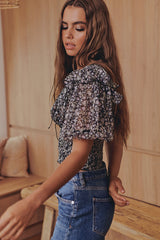 Beatrice Top- Black ~ Free People