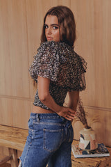 Beatrice Top- Black ~ Free People