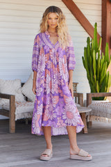 Boheme Midi Dress - Purple Rain