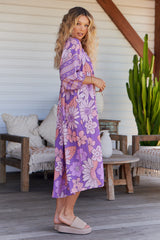 Boheme Midi Dress - Purple Rain