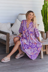 Boheme Midi Dress - Purple Rain