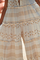 Remi Jumpsuit - White Embroidered