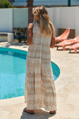 Remi Jumpsuit - White Embroidered