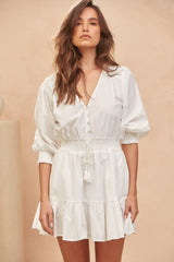 Quinn Mini Dress - Cotton Candy White