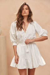 Quinn Mini Dress - Cotton Candy White
