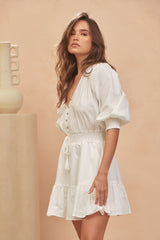 Quinn Mini Dress - Cotton Candy White