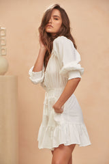 Quinn Mini Dress - Cotton Candy White