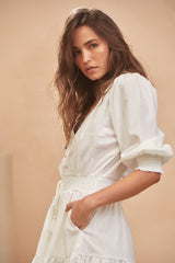 Quinn Mini Dress - Cotton Candy White