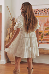 FLORA EMBROIDERY MINI DRESS- Ivory ~ MOS the label