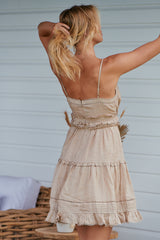 Dhalia Mini Dress- Mushroom ~ MOS the label