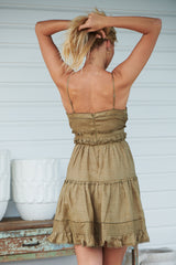 Dhalia Mini Dress- Olive ~ MOS the label
