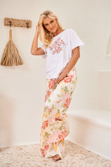 Vintage Tee - LOTUS FLOWER ~ White