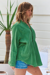 Summer Daydream Buttondown ~ Cool Moss