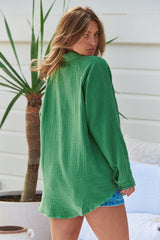 Summer Daydream Buttondown ~ Cool Moss