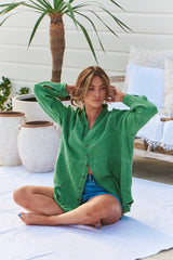Summer Daydream Buttondown ~ Cool Moss