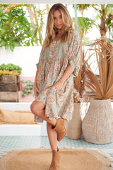 Emerald Mini Dress - Olive Print