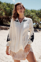 Tusalossa Embroidered Top- Free People