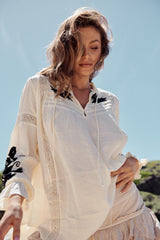 Tusalossa Embroidered Top- Free People