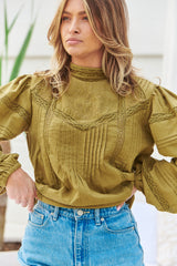 LOOM BLOUSE- Olive ~ MOS the label