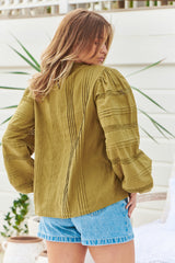 LOOM BLOUSE- Olive ~ MOS the label