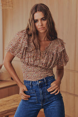 Beatrice Top- Peach ~ Free People