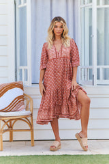 Monday Midi Dress - Coral Eden