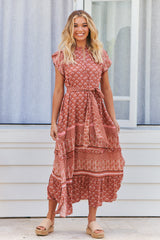 Octavia Maxi Dress - Coral Eden