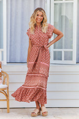 Octavia Maxi Dress - Coral Eden
