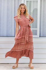 Octavia Maxi Dress - Coral Eden
