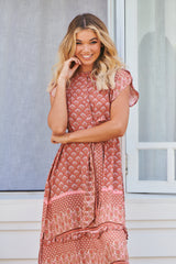 Octavia Maxi Dress - Coral Eden